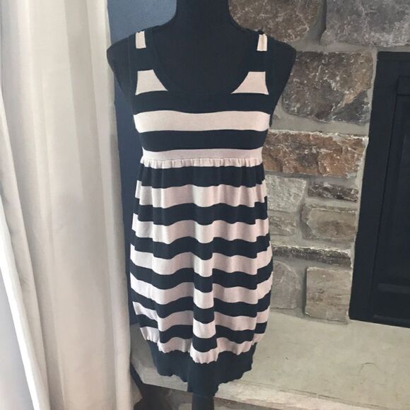 Xhilaration, Woman's Tank Tunic, Striped Black & Taupe, Small - Picture 1 of 9
